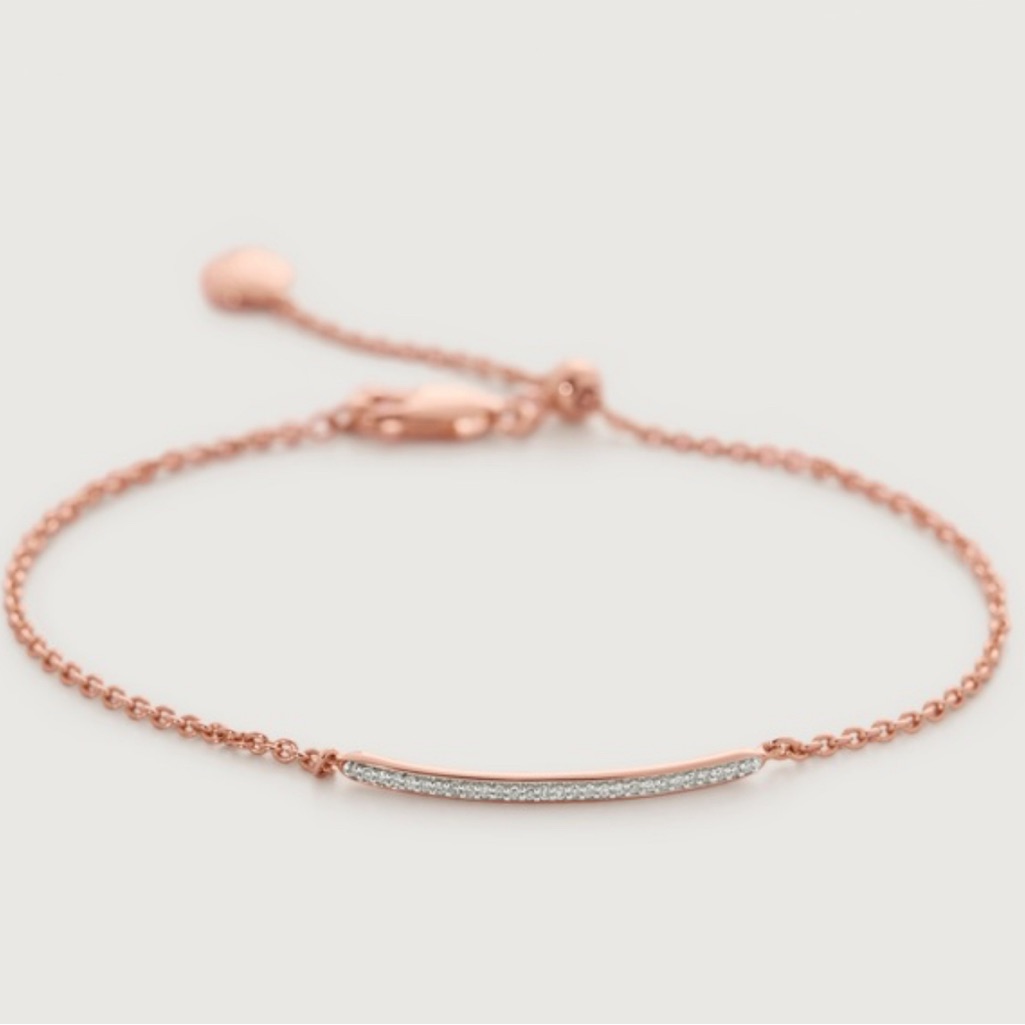 Monica Vinader Rp Skinny Short Diamond Bar Bracelet